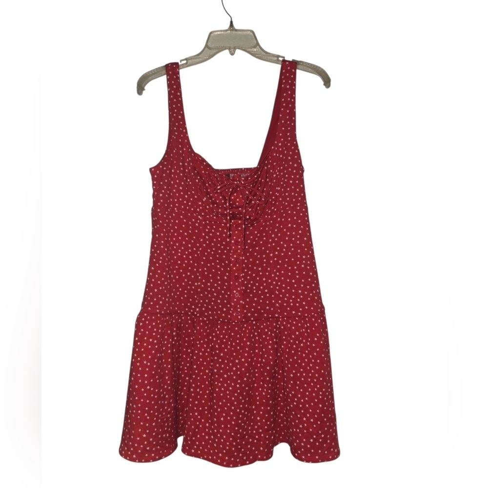 Jrs Wild Fable Red Star Print Sundress, Medium, NWT!!!